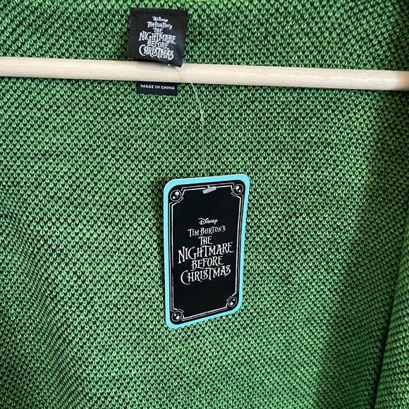 Nightmare Before Christmas Sweater Women Small Oogie Boogie Drape Cardigan Green - Picture 9 of 11